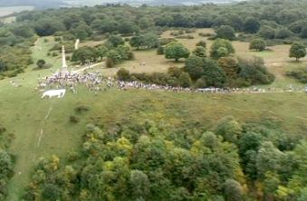 from the air Coombe Hill monument